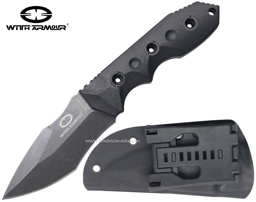 WithArmour Needle Fixed Blade Knife, 440C, G10 Black, Kydex Sheath, WAR070BK - Click Image to Close