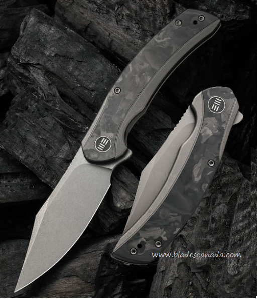 WE Knife Snick Flipper Framelock Knife, CPM 20CV, Titanium/Carbon Fiber, 19022F-2
