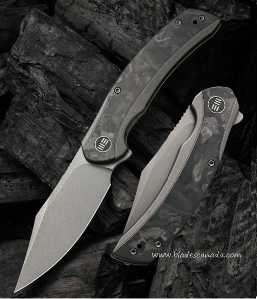 WE Knife Snick Flipper Framelock Knife, CPM 20CV, Titanium/Carbon Fiber, WE19022F-2