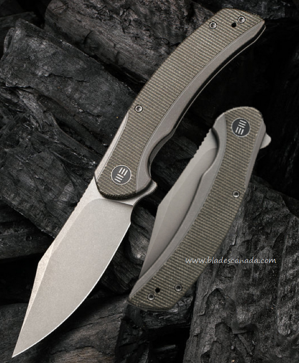 WE Knife Snick Flipper Framelock Knife, CPM 20CV, Titanium/Micarta, 19022F-5 WE Knife Snick Flipper Framelock Knife, CPM 20CV, Titanium/Micarta, 19022F-5