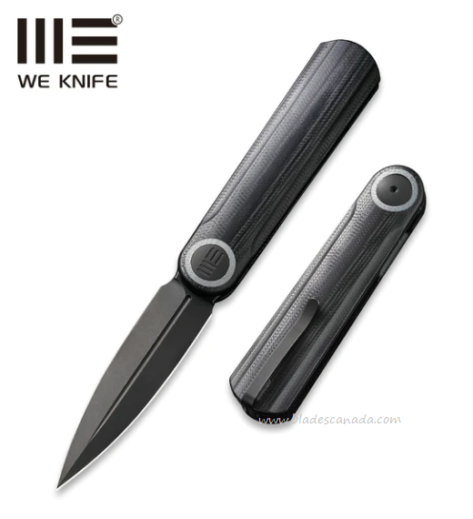 WE Knife Eidolon Dagger Flipper Folding Knife, CPM 20CV, G10 Black, 19074B-B