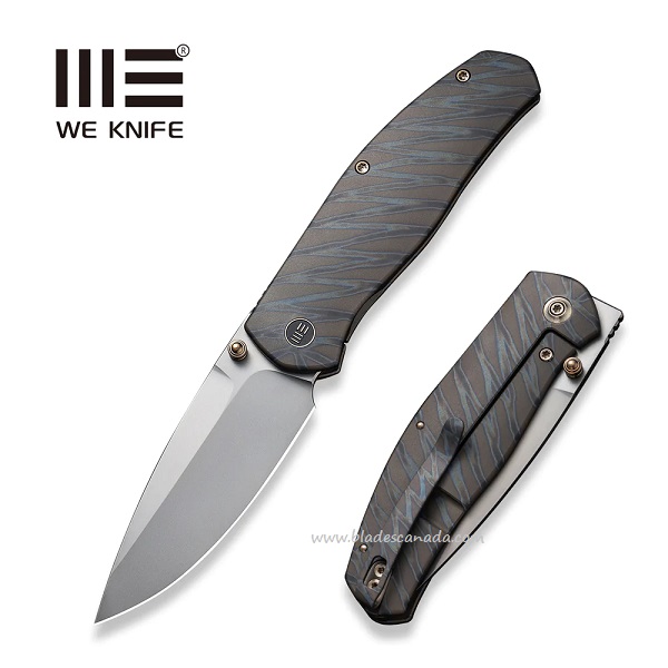 WE Knife Esprit Front Flipper Folding Knife, CPM 20CV, Titanium, 20025B-B