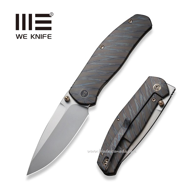 WE Knife Esprit Front Flipper Folding Knife, CPM 20CV, Titanium, WE20025B-B