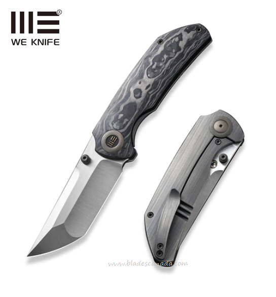 WE Knife Thug XL Flipper Framelock Knife, CPM 20CV, Carbon Fiber Shredded/Ti, 20028E-1