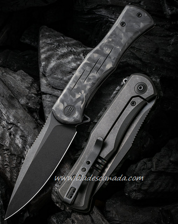 WE Knife Primoris Flipper Framelock Knife, CPM 20CV, Titanium/Marble Carbon Fiber, 20047B-1