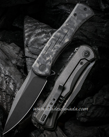 WE Knife Primoris Flipper Framelock Knife, CPM 20CV, Titanium/Marble Carbon Fiber, WE20047B-1