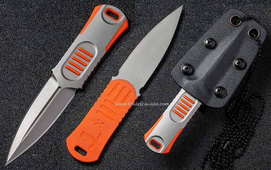 WE Knife OSS Dagger Fixed Blade Knife, 20CV, Stainless/G10 Orange, WE2017B