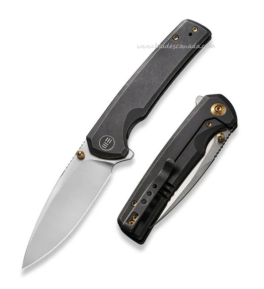 WE Knife Subjugator Flipper Framelock Knife, CPM 20CV, Titanium Black, 21014C-2