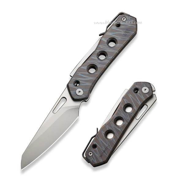 WE Knife Vision R Folding Knife, CPM 20CV, Flamed Titanium Tiger Stripe, 21031-6