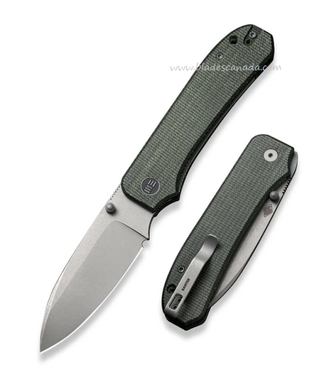 WE Knife Big Banter Folding Knife, CPM 20CV, Micarta Green, 21045-2