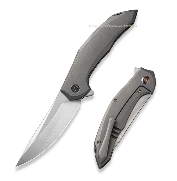 WE Knife Merata Flipper Framelock Knife, Ltd Edition, CPM 20CV, Titanium Grey, 22008A-2