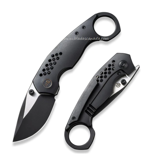 WE Knife Envisage Flipper Framelock Knife, CPM 20CV Black SW, Titanium Black, WE22013-2