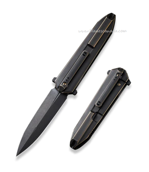 WE Kife Diatomic Flipper Framelock Knife, CPM 20CV, Titanium Bronze/Black, WE22032-1