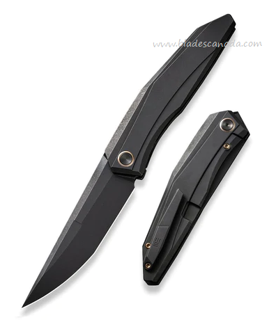 WE Knife Cybernetic Flipper Framelock Knife, Limited Edition, CPM 20CV Black, Titanium Black, 22033-1