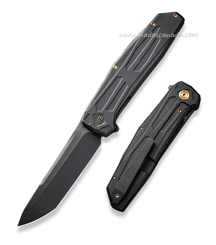WE Knife Shadowfire Flipper Framelock Knife, CPM 20CV Black SW, Titanium Black, 22035-1