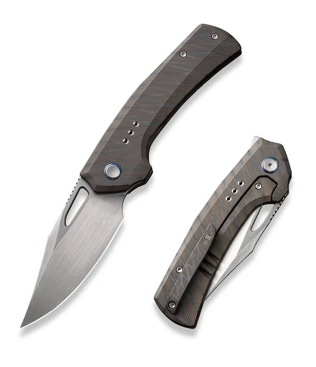 WE Knife Nefaris Flipper Framelock Knife, Limited Edition, CPM 20CV, Titanium Tiger Stipe Flamed, 22040D-4