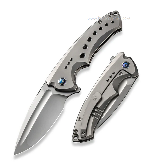 WE Knife Nexusia Flipper Framelock Knife, Ltd Edition, CPM 20CV, Titanium Grey, 22044-4