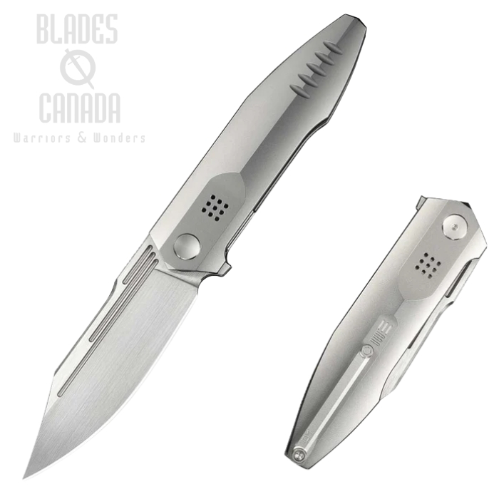 (image for) WE Knife Flight Line Flipper Folding Knife, Limited Edition, M390 Satin, Titanium Bead Blasted, WE23089-3