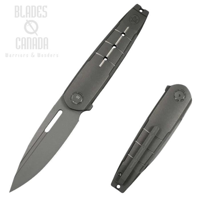 (image for) WE Knife Hull Flipper Folding Knife, Limited Edition, M390 Grey SW, Titanium Grey, WE24046-2