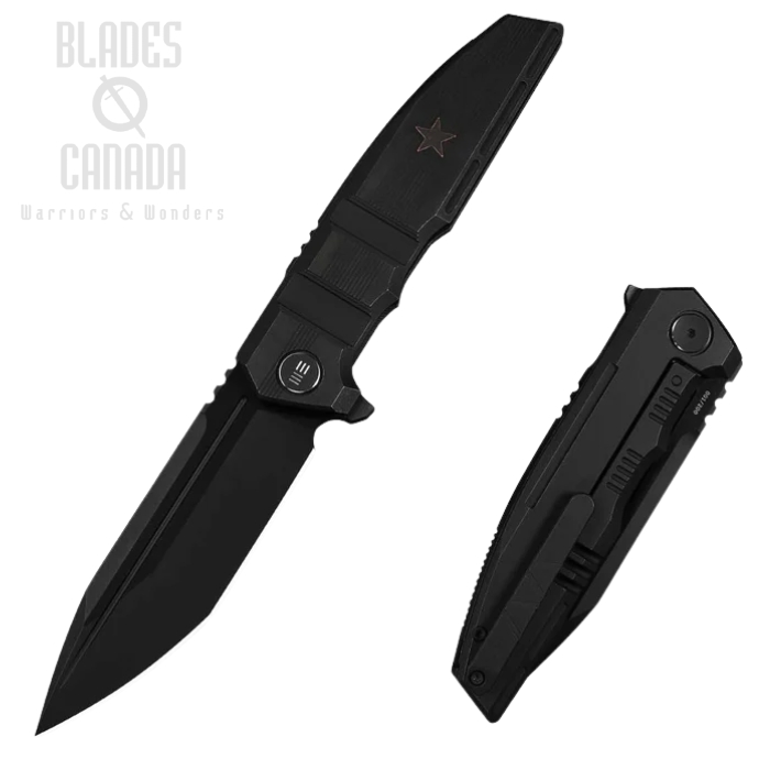 (image for) WE Knife Breach Flipper Framelock Knife, Limited Edition, M390 Black Brushed, Titanium Black, WE25077-2