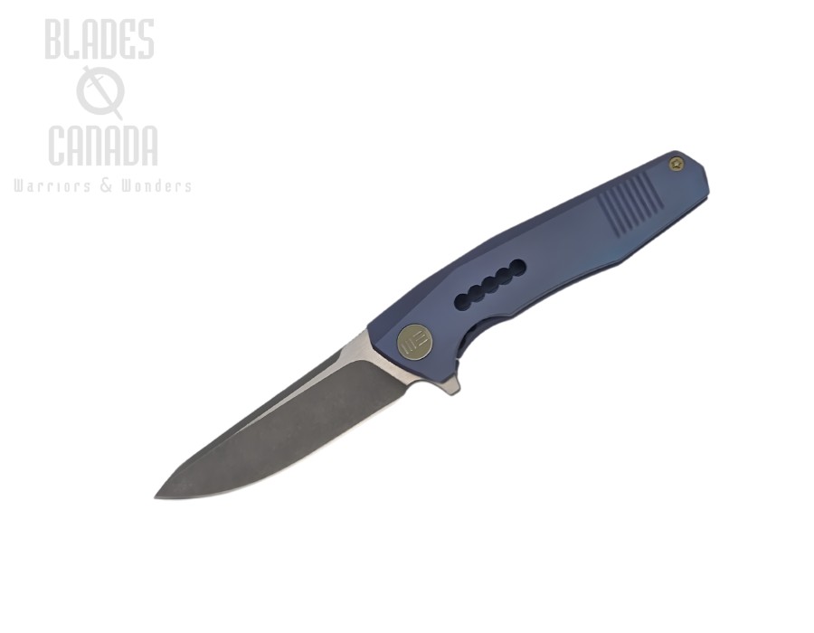 WE Knife 603F Flipper Framelock Knife, S35VN Two-Tone, Titanium Purple/Blue