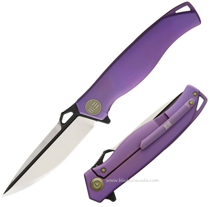 WE Knife 606D Flipper Framelock Knife, S35VN, Titanium Purple, 606D