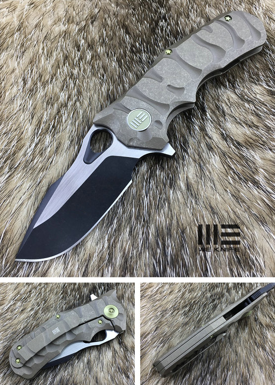 WE Knife 619G Flipper Framelock Knife, M390 Black, Titanium Bronze - Click Image to Close