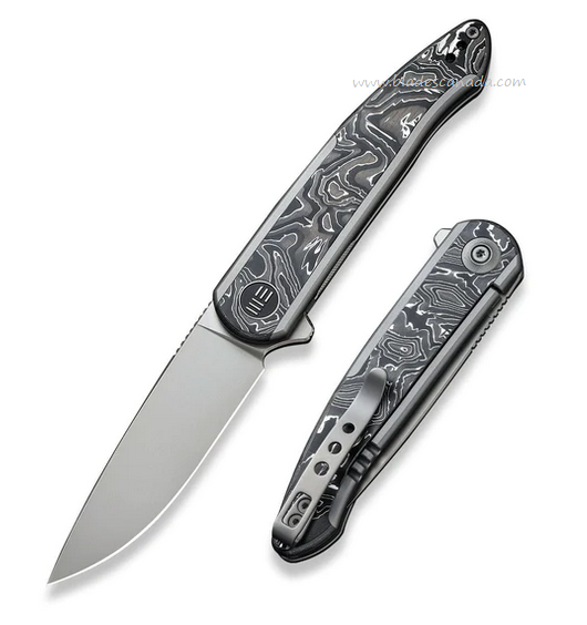 WE Knife Smooth Sentinel Flipper Framelock Knife, CPM 20CV, Titanium/Carbon Fiber, WE20043-5