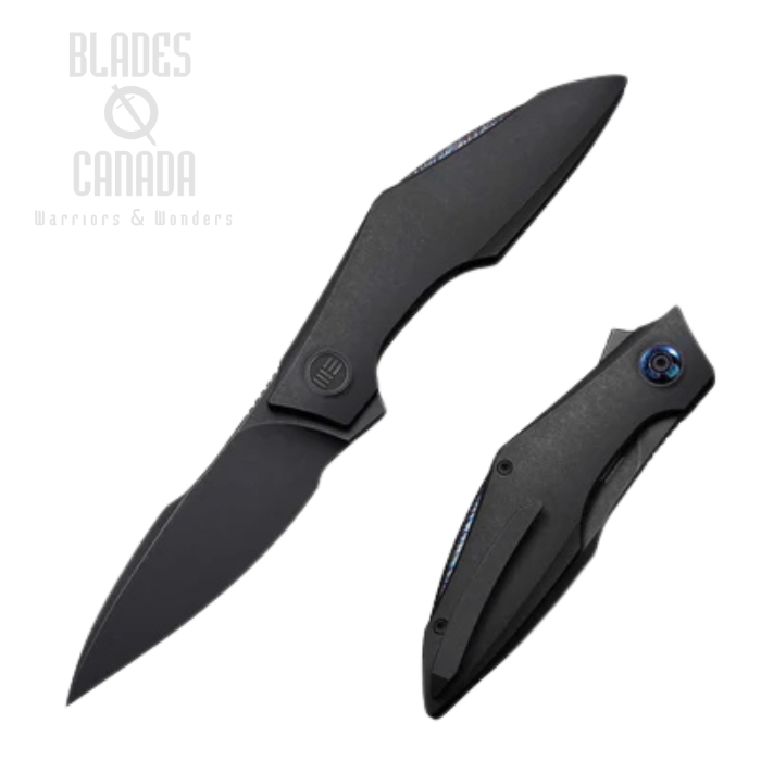 (PRE-PURCHASE) WE Knife Krait Snake Flipper Folding Knife, M390 Black SW, Titanium Black, WE24084-1