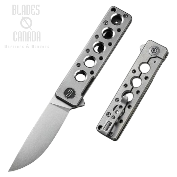 WE Knife Miscreant 3.0 Flipper Framelock Knife, 20CV Stonewash, Titanium, WE2101A
