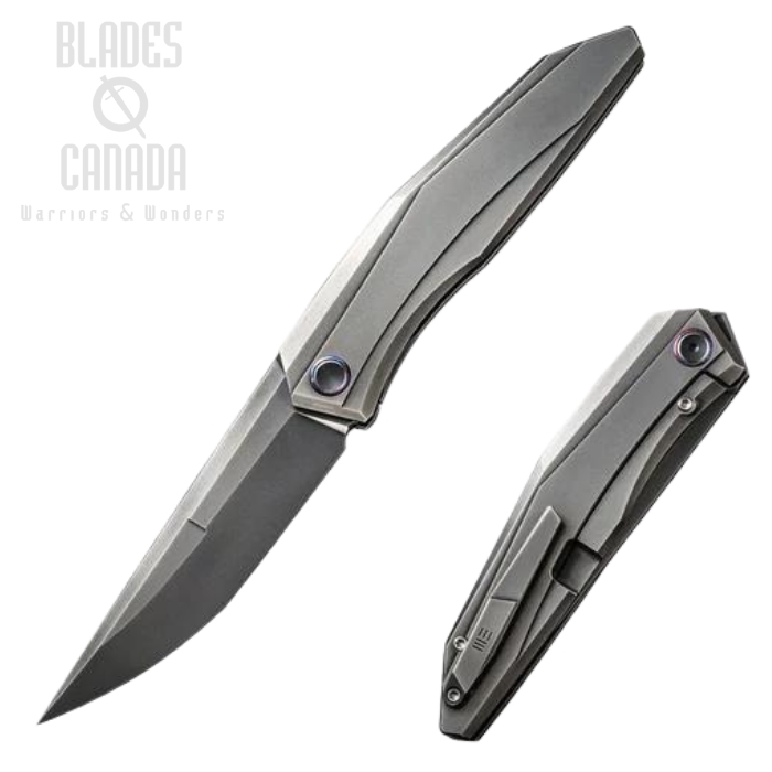 WE Knife Cybernetic Framelock Folding Knife, Ltd Edition, CPM 20CV Gray, Titanium, 22033-6