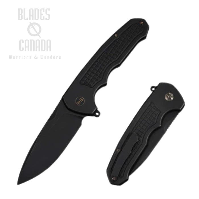 WE Knife Starlash Flipper Press Lock Folding Knife, M390 Black SW, Titanium Black, WE23011C-1