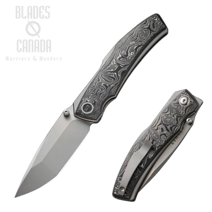 WE Knife Swordfin Flipper Folding Knife, CPM 20CV, Titanium/Aluminum Foil Carbon Fiber, 23067-3