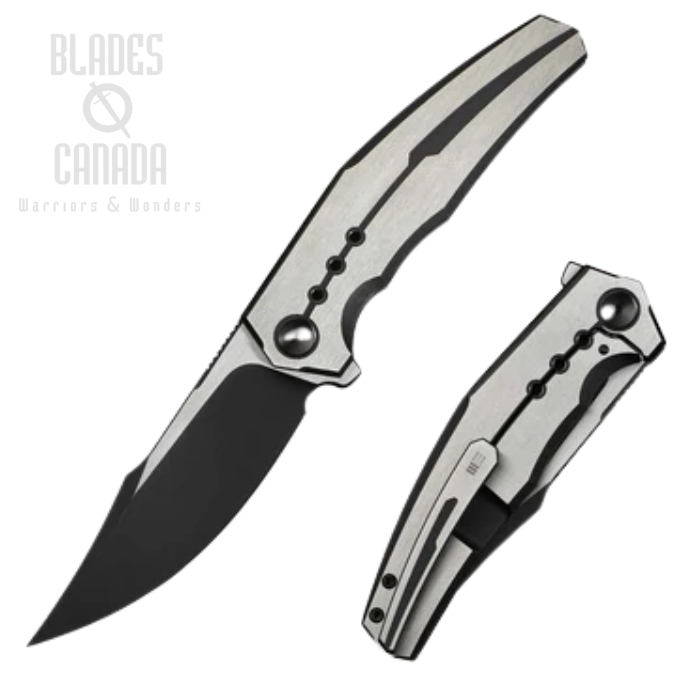 WE Knife Kyklos Flipper Framelock Knife, M390 Black SW, Titanium Satin/Black, WE23086-3 WE Knife Kyklos Flipper Framelock Knife, M390 Black SW, Titanium Satin/Black, WE23086-3