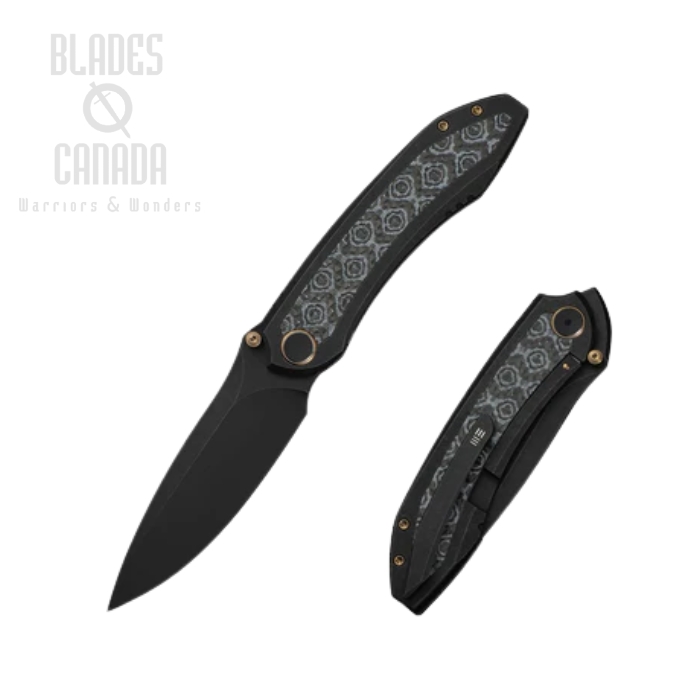WE Knife Winsome Front Flipper Foliding Knife, M390 Black SW, Titanium Black/Gray, WE23092-1