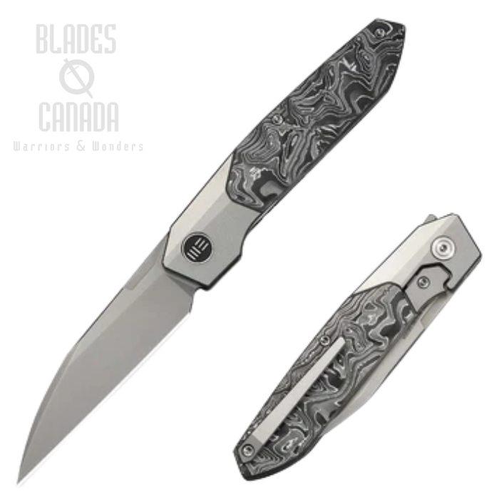 WE Knife Brr15 Flipper Bolster Lock Folding Knife, M390 SW, Titanium/CF Aluminium Foil, WE24007-2 WE Knife Brr15 Flipper Bolster Lock Folding Knife, M390 SW, Titanium/CF Aluminium Foil, WE24007-2