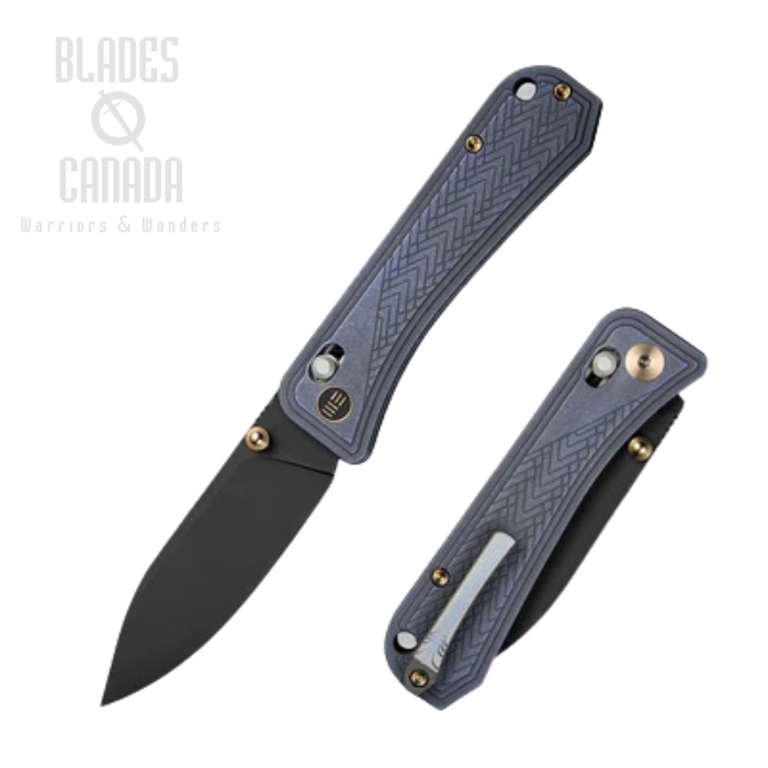 WE Knife Bougie Banter Crossbar Lock Folding Knife, S45VN Black SW, Titanium Blue, WE24009-1