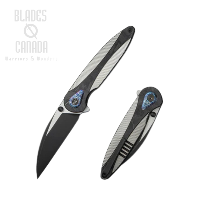 WE Knife Zenthra Flipper Framelock Knife, M390 Black SW/Satin, Titanium Satin Black, WE24021C-1