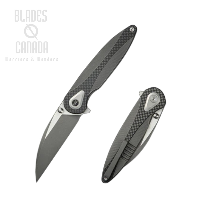 WE Knife Zenthra Flipper Framelock Knife, M390 Gray SW/Satin, Titanium, WE24021C-2