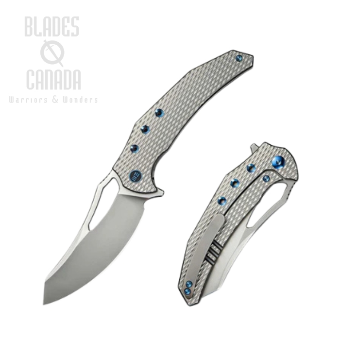 WE Knife Epaulette Flipper Framelock Knife, M390 Bead Blasted, Titanuim, WE24024-3