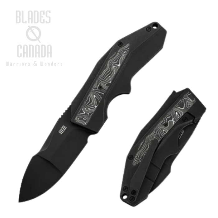 WE Knife Coral SLT Flipper Folding Knife, CPM 20CV Black SW, Titanium Black/White, WE24044-1