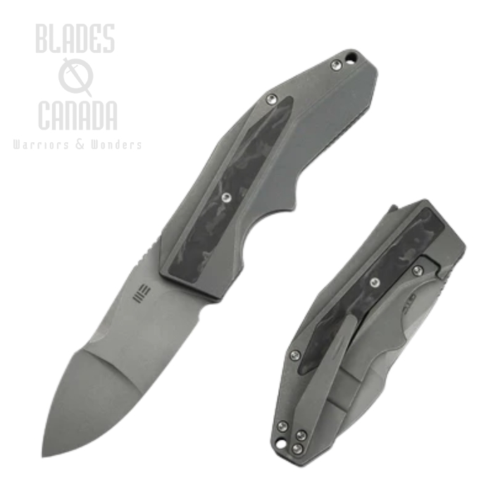 WE Knife Coral SLT Flipper Folding Knife, CPM 20CV Gray SW, Titanium Gray, WE24044-2