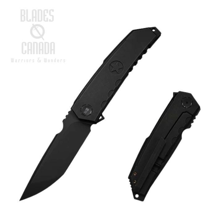 (image for) (PRE-PURCHASE) WE Knife Capstan Flipper Framelock Knife, Limited Edition, M390 Black SW, Titanium Black, WE24047-1