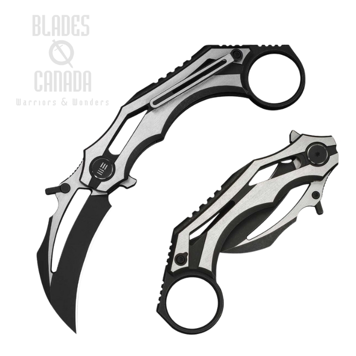 We Knife Cryonix Flipper Folding Knife, M390 Two-Tone, Titanium Black/Satin, WE24070-1