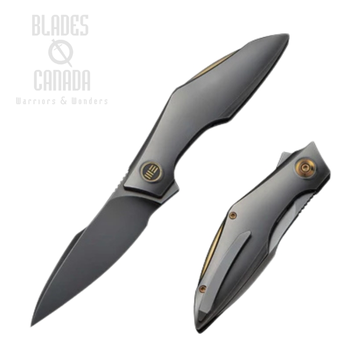 (PRE-PURCHASE) WE Knife Krait Snake Flipper Folding Knife, M390 Polished Gray, Titanium Gray, WE24084-3