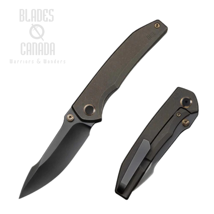 We Knife Ryson Framelock Folding Knife, M390 Polished Gray, Titanium Bronze, WE24086-3