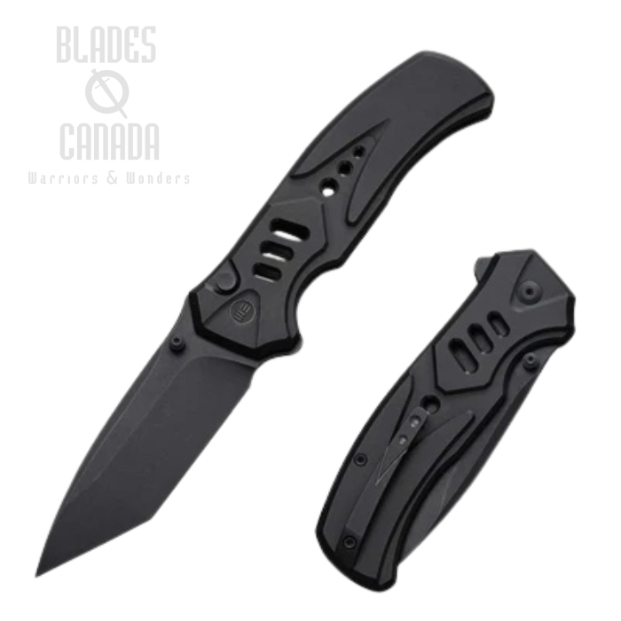 (PRE-PURCHASE) WE Knife Zentron Flipper Button Lock Folding Knife, M390 Black SW, Titanium Black, WE24094-1