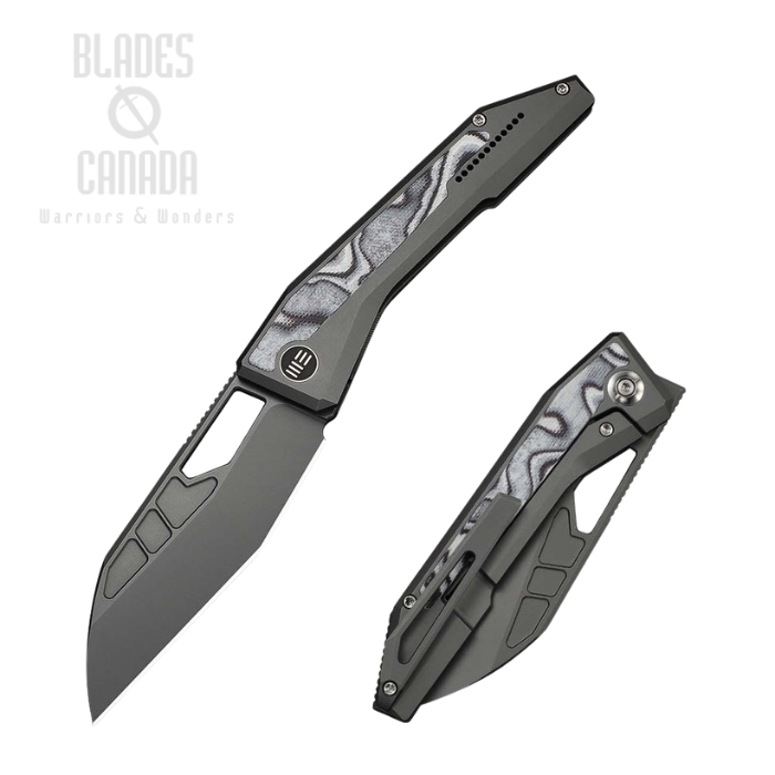 WE Knife Inceptus Front Flipper Framelock Knife, M390 Gray SW, Titanium w/CF Inlay, WE25017-1 (image for) WE Knife Inceptus Front Flipper Framelock Knife, M390 Gray SW, Titanium w/CF Inlay, WE25017-1