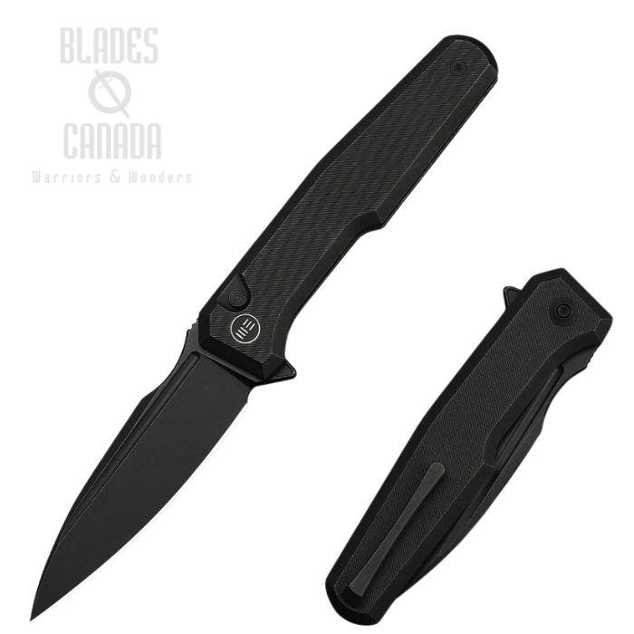 WE Knife Dressytak Flipper Button Lock Folding Knife, M390 Black SW, Titanium Black, WE25059-1 (image for) WE Knife Dressytak Flipper Button Lock Folding Knife, M390 Black SW, Titanium Black, WE25059-1
