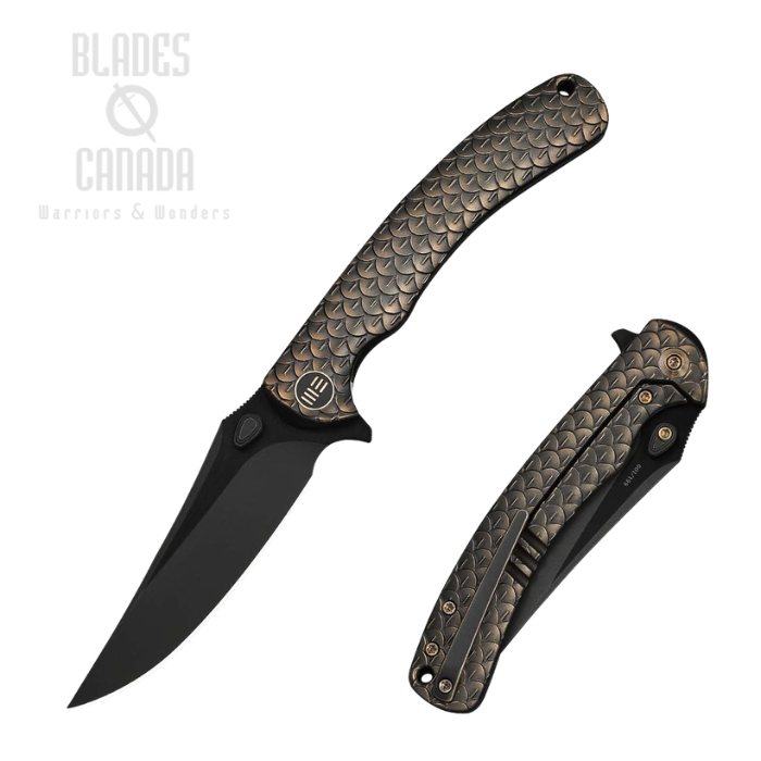 (image for) WE Knife Dracarys Flipper Framelock Knife, Limited Edition, M390 Black SW, Titanium Bronze/Black, WE25061B-4